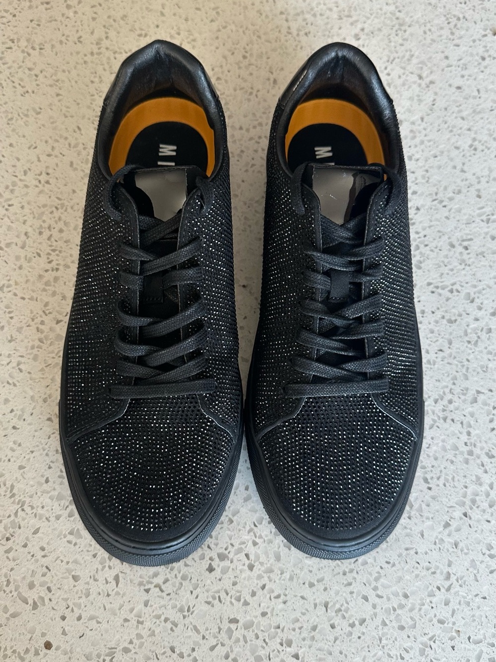 Mix No. 6 Black Crystal-Studded Low Top Sneakers